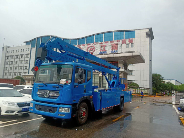 蓝色国六22米东风D9高空作业车订单车已完工 湖北江南高空车